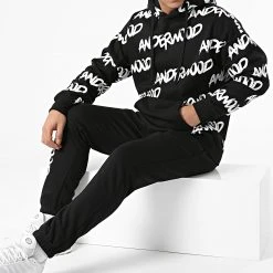 Remise ⭐ Ensemble De Survêtement AN11005 Noir de Classic Series 💯