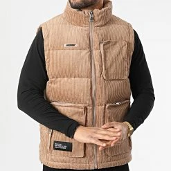 Coupon ⭐ Veste Zippée Sans Manches AN13001 Marron Clair de Classic Series 🛒 -HautStyle Boutique anderwood 294609 AN13001 BRUN 20211213T111104 03