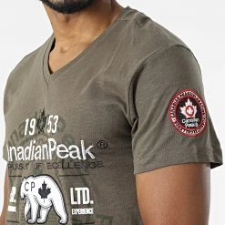 Le moins cher 👍 Tee Shirt Col V Jontario Vert Kaki de Classic Series 👍 -HautStyle Boutique canadian peak 309398 JONTARIO KAKI 20220322T150508 02