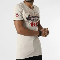 Tout neuf ⌛ Tee 🎉 Shirt Col V Jundeak Beige de Classic Series 👏 -HautStyle Boutique canadian peak 309419 JUNDEAK BEIGE 20220322T150609 03