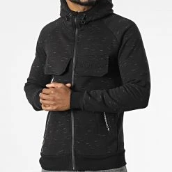 Budget 🔔 Sweat Zippé Capuche Gortion Noir Chiné de Classic Series 🧨 -HautStyle Boutique canadian peak 309431 GORTION BLACK 20220408T123329 03