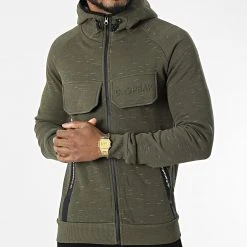 Top 10 👍 Sweat Zippé Capuche Gortion Vert Kaki Chiné de Classic Series 🎉 -HautStyle Boutique canadian peak 309432 GORTION KAKI 20220322T150430 03