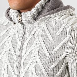 Remise ✨ Gilet Zippé Capuche 1014 Gris Clair Chiné de Classic Series 🥰 -HautStyle Boutique classic series 200500 1014 LTGREY 20191011T170450 02