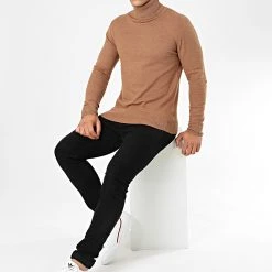 Promo ❤️ Pull Col Roulé Robert Camel de Classic Series 🎁 -HautStyle Boutique classic series 203860 6741 CAMEL CHINE 20191113T144221 04