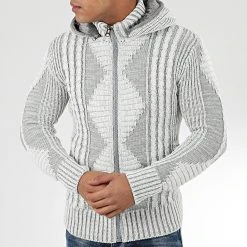 Bon marché 🎁 Gilet Zippé Capuche 1021 Blanc Gris de Classic Series 😀 -HautStyle Boutique classic series 204560 1021 LIGHT GREY 20191122T111918 03