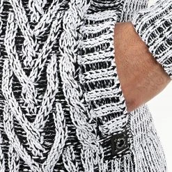 Promo 😍 Gilet Zippé Capuche 1016 Blanc Noir de Classic Series ⌛ -HautStyle Boutique classic series 204566 1016 BLACK GREY 20191122T112612 04