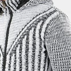 Promo ❤️ Gilet Zippé Capuche 1015 Blanc Noir de Classic Series ✨ -HautStyle Boutique classic series 204592 1015 WHITE BLACK 20191122T112831 02