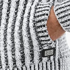 Promo ❤️ Gilet Zippé Capuche 1015 Blanc Noir de Classic Series ✨ -HautStyle Boutique classic series 204592 1015 WHITE BLACK 20191122T112839 04