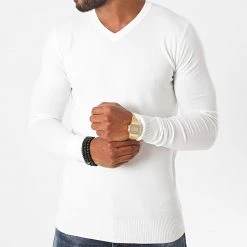 Meilleure vente ⭐ Pull Col V J662 Blanc de Classic Series 🤩 -HautStyle Boutique classic series 228219 J662 8 20200812T095643 03