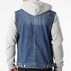 Vente flash 🌟 Veste Jean Capuche AF-1945 Bleu Denim Gris Chiné de Classic Series 👏 -HautStyle Boutique classic series 233016 AF 1945 BLUE GREY TPDT 20210226T134158 04