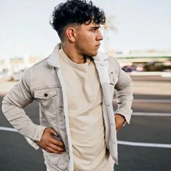 Top 10 👏 Veste Jean Super Skinny Fit Col Mouton 7001 Beige Clair de Classic Series ✔️ -HautStyle Boutique classic series 241404 W 7001 STONE BEIGE TPDT 20210302T134623 04