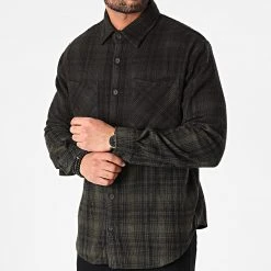 Grosses soldes ⌛ Chemise Manches Longues A Carreaux 1568 Vert Kaki Dégradé de Classic Series 😀 -HautStyle Boutique classic series 244909 1568 KAKI 20201223T141322 03