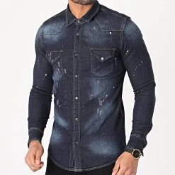 Bon marchĂ© âš Chemise Jean Manches Longues 3144 Bleu Brut de Classic Series âïž