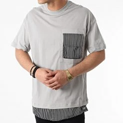 Grosses soldes ✨ Tee 🎁 Shirt Poche Oversize SW-21667 Gris de Classic Series 🔔 -HautStyle Boutique classic series 257486 SW 21667 GRI 20210322T140521 03