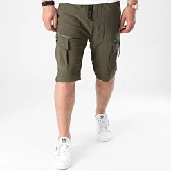 Budget 🌟 Short Cargo 1006 Vert Kaki de Classic Series 🎁 -HautStyle Boutique classic series 261322 S 1006 HAKI 20210416T114459 03