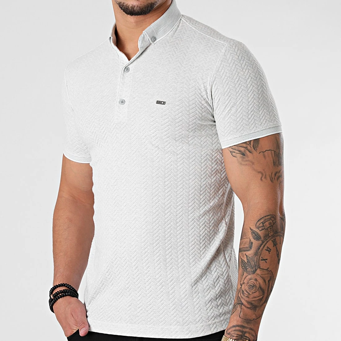 De gros 🎁 Polo Manches Courtes 21Y-1079 Bleu Clair Chiné de Classic Series ❤️ 5 De gros 🎁 Polo Manches Courtes 21Y-1079 Bleu Clair Chiné de Classic Series ❤️ – Image 3