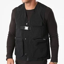 Vente flash 😍 Veste Zippée Sans Manches 7050 Noir de Classic Series 💯