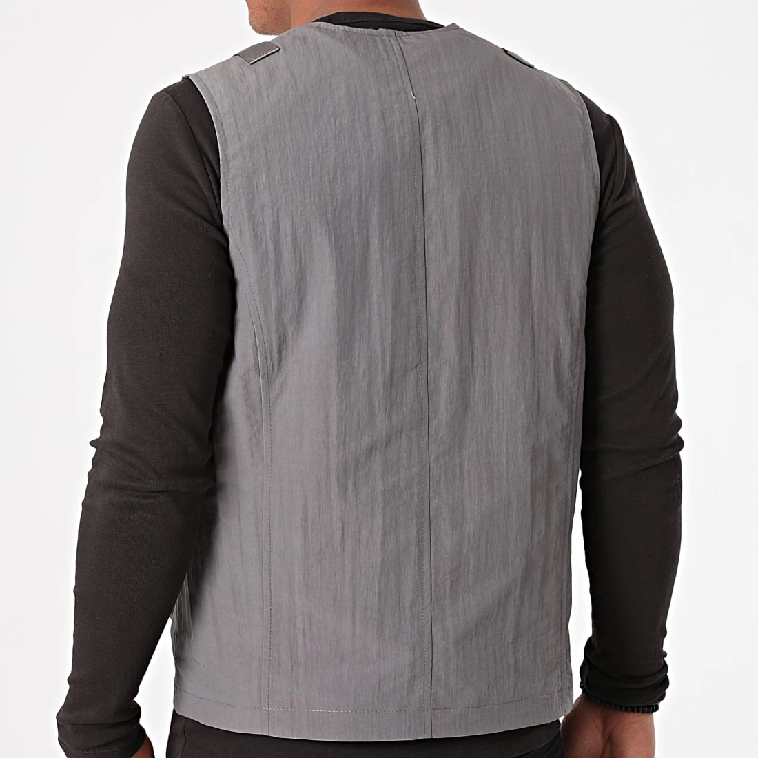 Remise ✨ Veste Zippée Sans Manches 7050 Gris Anthracite de Classic Series 😍 6 Remise ✨ Veste Zippée Sans Manches 7050 Gris Anthracite de Classic Series 😍 – Image 4