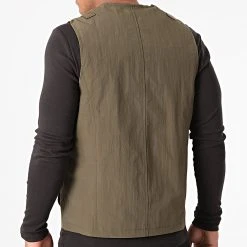 Acheter 🧨 Veste Zippée Sans Manches 7050 Vert Kaki de Classic Series ⌛ -HautStyle Boutique classic series 266657 7050 KAKI 20210528T135118 04