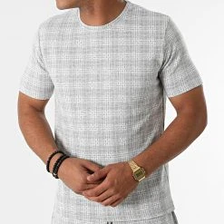 Vente flash ✨ Ensemble Tee 👏 Shirt Short A Carreaux 156T Gris de Classic Series ❤️ -HautStyle Boutique classic series 270760 ENS G21 156T GRI 20210624T141100 02