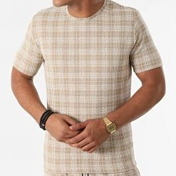 Meilleure vente 🥰 Ensemble Tee Shirt Short A Carreaux 156T Beige de Classic Series 🔥 -HautStyle Boutique classic series 270761 ENS G21 156T BEJ 20210624T140917 02