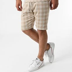 Meilleure vente 🥰 Ensemble Tee Shirt Short A Carreaux 156T Beige de Classic Series 🔥 -HautStyle Boutique classic series 270761 ENS G21 156T BEJ 20210624T140923 05