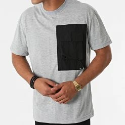 De gros 🥰 Tee Shirt Poche 99-03 Gris Chiné Noir de Classic Series 🧨 -HautStyle Boutique classic series 270817 TS 99 03 GRIS 20210624T135908 03