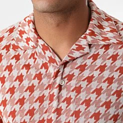 Bon marché ⌛ Ensemble Chemise Manches Courtes Short G21-155T Orange Blanc de Classic Series 👏 -HautStyle Boutique classic series 272813 G21 155T KIREMIT 20210712T161820 03