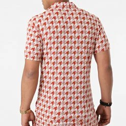 Bon marché ⌛ Ensemble Chemise Manches Courtes Short G21-155T Orange Blanc de Classic Series 👏 -HautStyle Boutique classic series 272813 G21 155T KIREMIT 20210712T161823 04