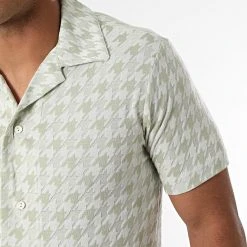 Grosses soldes 😀 Ensemble Chemise Manches Courtes Short G21-155T Blanc Vert Clair de Classic Series 🤩 -HautStyle Boutique classic series 272814 G21 155T YESIL 20210712T162306 03