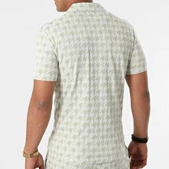 Grosses soldes 😀 Ensemble Chemise Manches Courtes Short G21-155T Blanc Vert Clair de Classic Series 🤩 -HautStyle Boutique classic series 272814 G21 155T YESIL 20210712T162309 04