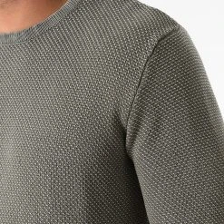 Remise 💯 Sweat Crewneck Dot Knit DP120001 Vert Kaki de Classic Series 😉 -HautStyle Boutique classic series 273396 DP120001 ARMY 20210712T151008 03