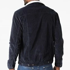 Tout neuf 🤩 Veste Col Mouton Corduroy JIB-DP-AW20-046 Bleu Marine de Classic Series 😉 -HautStyle Boutique classic series 278325 JIB DP AW20 046 NAVY 20210810T151620 04