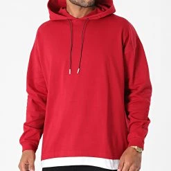 Bon marché 🎁 Tee 🛒 Shirt Manches Longues A Capuche G21-182 Bordeaux de Classic Series ✔️