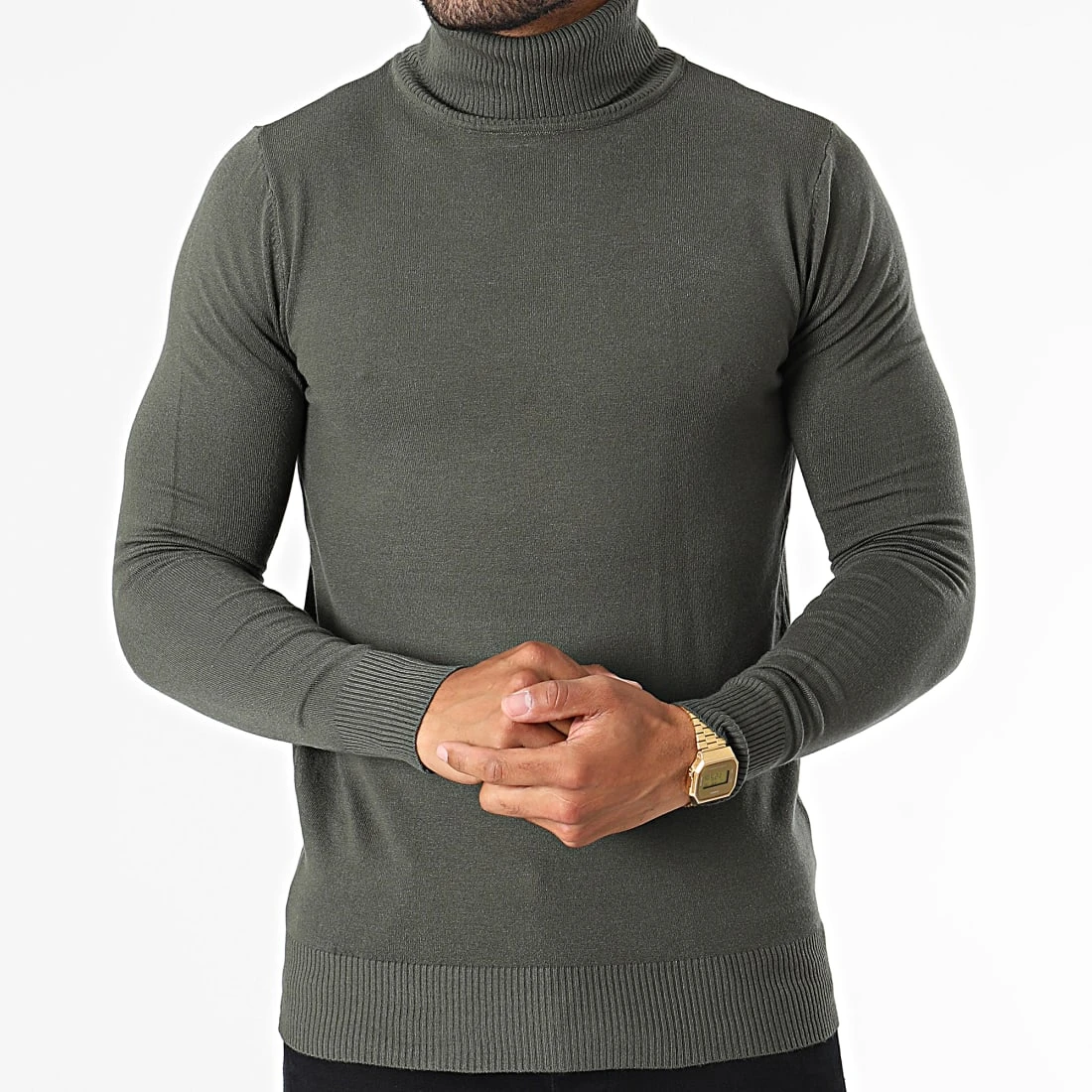 Nouveau ❤️ Pull Col Roulé 663 Vert Kaki de Classic Series 😀 5 Nouveau ❤️ Pull Col Roulé 663 Vert Kaki de Classic Series 😀 – Image 3