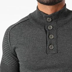 Meilleure vente ⌛ Pull Col Montant 2103 Gris Anthracite Chiné de Classic Series 🥰 -HautStyle Boutique classic series 285166 2103 ANTHRACITE BLACK 20210922T151029 02