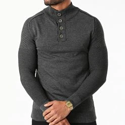 Meilleure vente ⌛ Pull Col Montant 2103 Gris Anthracite Chiné de Classic Series 🥰 -HautStyle Boutique classic series 285166 2103 ANTHRACITE BLACK 20210922T151030 03