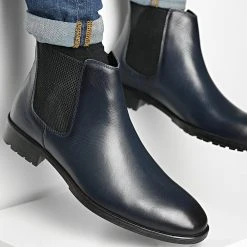 Le moins cher 🎁 Chelsea 💯 Boots DR-81 Bleu Marine de Classic Series ✨