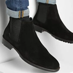 Bon marché 🔔 Chelsea Boots DR-82 Noir de Classic Series 🤩