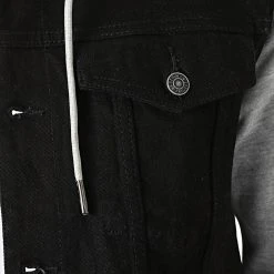 Vente flash ❤️ Veste Jean Capuche DP18 Noir Gris Chiné de Classic Series 👏 -HautStyle Boutique classic series 287469 DP18 BLACK LIGHT GREY MEL 20211007T161226 02