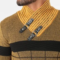 Grosses soldes 🔥 Pull Col Amplified 2124 Moutarde Noir de Classic Series 😉 -HautStyle Boutique classic series 287841 I 2124 MUSTARD 20211012T155718 02