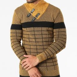 Grosses soldes 🔥 Pull Col Amplified 2124 Moutarde Noir de Classic Series 😉 -HautStyle Boutique classic series 287841 I 2124 MUSTARD 20211012T155719 03