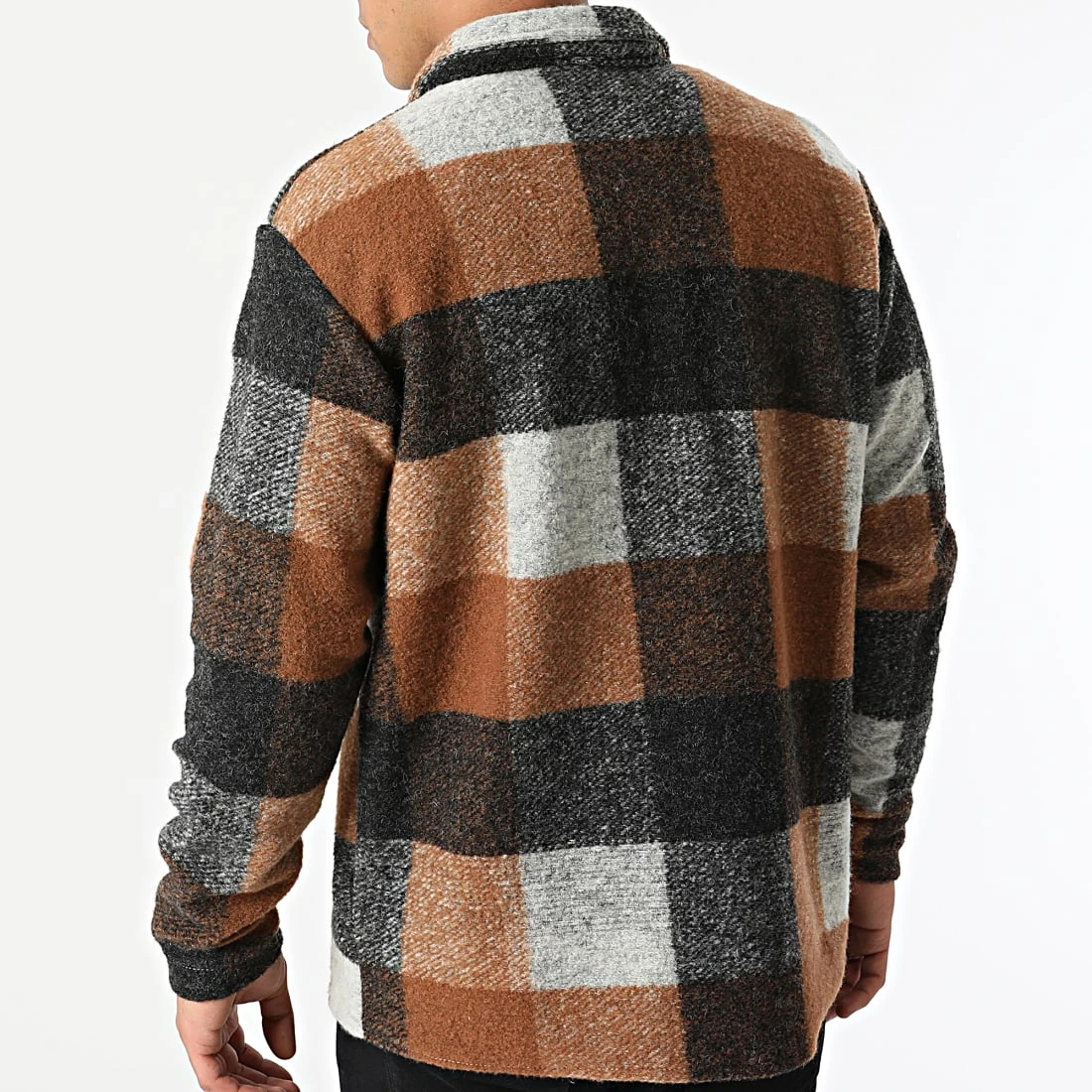 Promo 🌟 Surchemise A Carreaux H60054J4451010A1 Marron Gris Noir de Classic Series ⌛ 6 Promo 🌟 Surchemise A Carreaux H60054J4451010A1 Marron Gris Noir de Classic Series ⌛ – Image 4