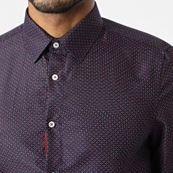 Grosses soldes ✔️ Chemise A Manches Longues Slim5024 Bleu Marine Rouge de Classic Series 😍 -HautStyle Boutique classic series 292708 SLIM5024 2 20211124T151707 02