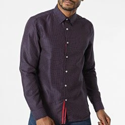 Grosses soldes ✔️ Chemise A Manches Longues Slim5024 Bleu Marine Rouge de Classic Series 😍 -HautStyle Boutique classic series 292708 SLIM5024 2 20211124T151708 03