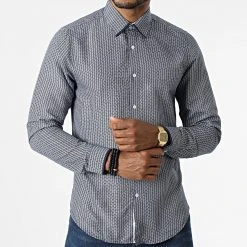 Meilleur prix 🌟 Chemise A Manches Longues Slim5021 Bleu Marine de Classic Series 😉 -HautStyle Boutique classic series 292718 SLIM5021 7 20211124T151550 03