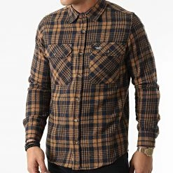 Vente flash 🎉 Chemise Manches Longues A Carreaux 8517 Camel Bleu Marine de Classic Series 🛒 -HautStyle Boutique classic series 292749 8517 CAFE BLEU 20211125T123735 03