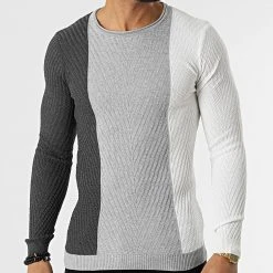 Meilleur prix ⭐ Pull 2572 Blanc Gris Anthracite Gris Clair de Classic Series 🥰