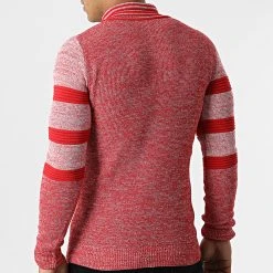 Nouveau 🔥 Pull Col Amplified 2109 Rouge Chiné de Classic Series 🎉 -HautStyle Boutique classic series 294426 2109 RED 20211210T150828 04