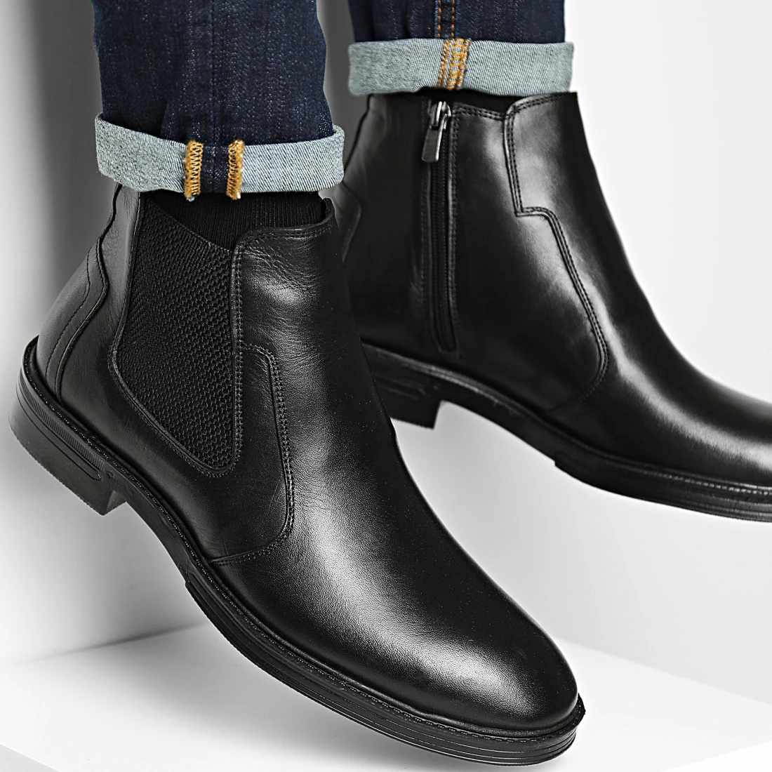 Tout neuf ⌛ Chelsea Boots Dep-134 Black de Classic Series ⌛ 3 Tout neuf ⌛ Chelsea Boots Dep-134 Black de Classic Series ⌛